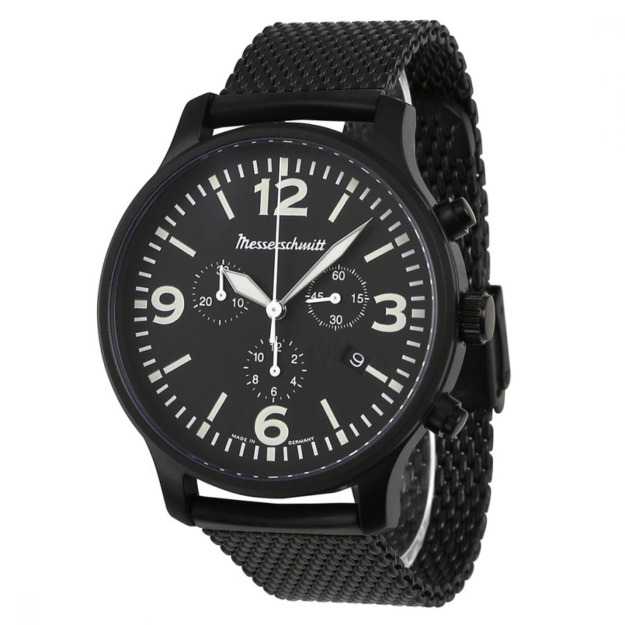 Messerschmitt ME-134 M Orologio Al Quarzo Swiss Made - Cassa 41mm, Bracciale In Maglia Milanese, Vetro Minerale, Impermeabile 50m